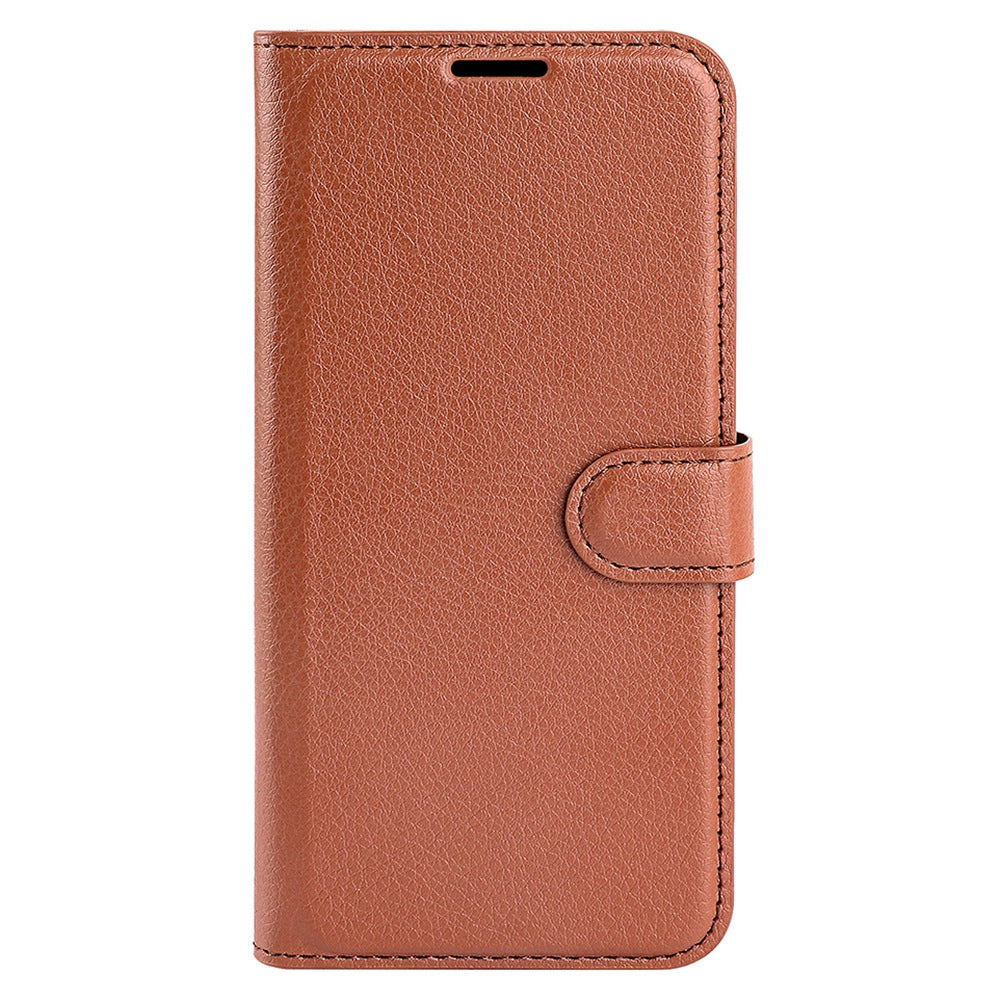 Folio Flip Litchi Skin Leather Case for TCL 30 5G, Wallet Adjustable Horizontal Stand Cover Phone Accessory