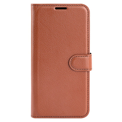 Folio Flip Litchi Skin Leather Case for TCL 30 5G, Wallet Adjustable Horizontal Stand Cover Phone Accessory