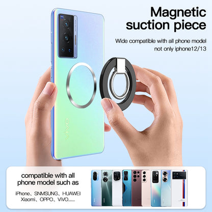 Compatible with MagSafe Accessories Magnetic Phone Ring Holder Compatible with iPhone 13 / 12 Series Adjustable Finger Ring Grip Stand Support 360-degree Rotating 180-degree Folding