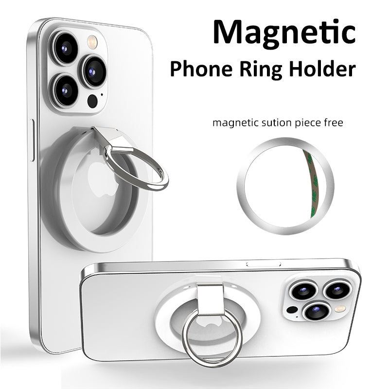 Compatible with MagSafe Accessories Magnetic Phone Ring Holder Compatible with iPhone 13 / 12 Series Adjustable Finger Ring Grip Stand Support 360-degree Rotating 180-degree Folding