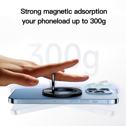 Compatible with MagSafe Accessories Magnetic Phone Ring Holder Compatible with iPhone 13 / 12 Series Adjustable Finger Ring Grip Stand Support 360-degree Rotating 180-degree Folding