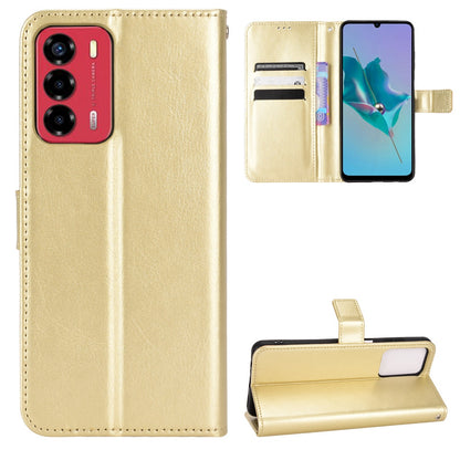 For ZTE Blade A72/Blade V40 Vita Split Leather+TPU Wallet Folio Phone Case Crazy Horse Texture Stand Anti-scratch Cell Phone Shell