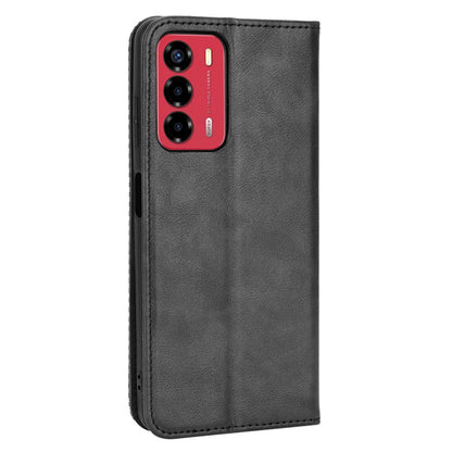 For ZTE Blade A72/V40 Vita Mosaic Imprinted Retro Leather Stand Case Magnetic Closure Wallet Phone Cover