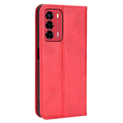 For ZTE Blade A72/V40 Vita Mosaic Imprinted Retro Leather Stand Case Magnetic Closure Wallet Phone Cover