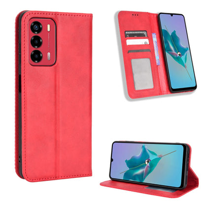 For ZTE Blade A72/V40 Vita Mosaic Imprinted Retro Leather Stand Case Magnetic Closure Wallet Phone Cover