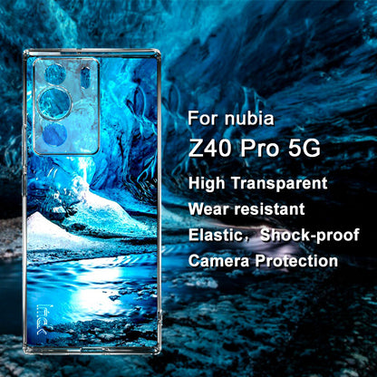 IMAK UX-5 Series for ZTE nubia Z40 Pro Crystal Clear TPU Button Protection Mobile Phone Case