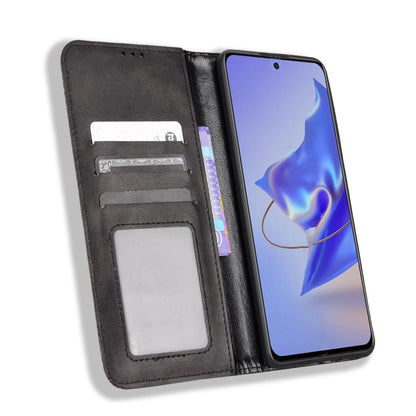 For ZTE Blade V40 Pro Mosaic Imprinted Wallet Phone Case Retro Texture PU Leather Stand Hidden Magnet Folio Book Cover