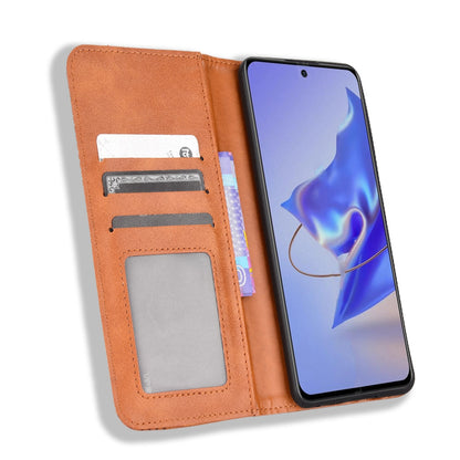 For ZTE Blade V40 Pro Mosaic Imprinted Wallet Phone Case Retro Texture PU Leather Stand Hidden Magnet Folio Book Cover