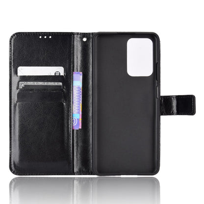 For ZTE Blade V40 Pro Leather Wallet Magnetic Case Crazy Horse Texture Viewing Stand Folio Book Cover with Wrist Strap