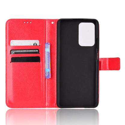 For ZTE Blade V40 Pro Leather Wallet Magnetic Case Crazy Horse Texture Viewing Stand Folio Book Cover with Wrist Strap