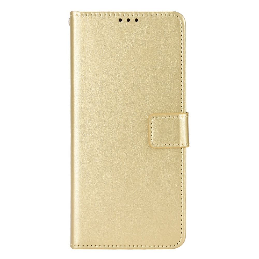 For ZTE Blade V40 Pro Leather Wallet Magnetic Case Crazy Horse Texture Viewing Stand Folio Book Cover with Wrist Strap