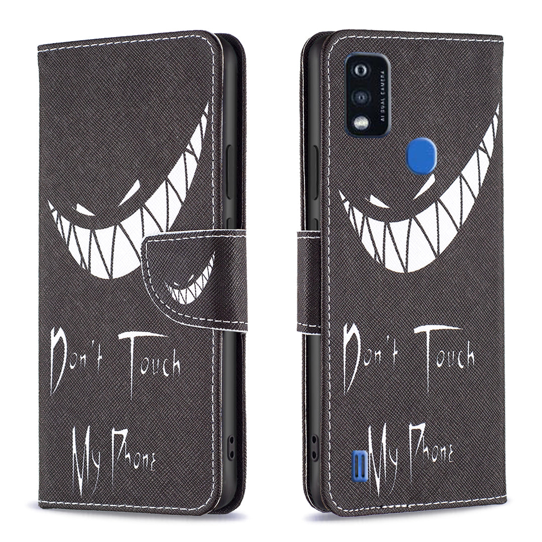 For ZTE Blade A51 BF Pattern Printing Leather Series-1 Magnetic Clasp Closure Phone Case with Adjustable Stand Folio Flip Wallet