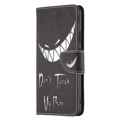 For ZTE Blade A51 BF Pattern Printing Leather Series-1 Magnetic Clasp Closure Phone Case with Adjustable Stand Folio Flip Wallet