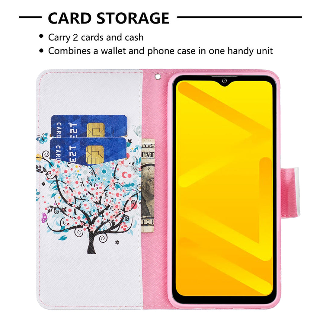 For ZTE Blade A71 BF Pattern Printing Leather Series-1 Wallet Stand Phone Case with Magnetic Clasp Closure