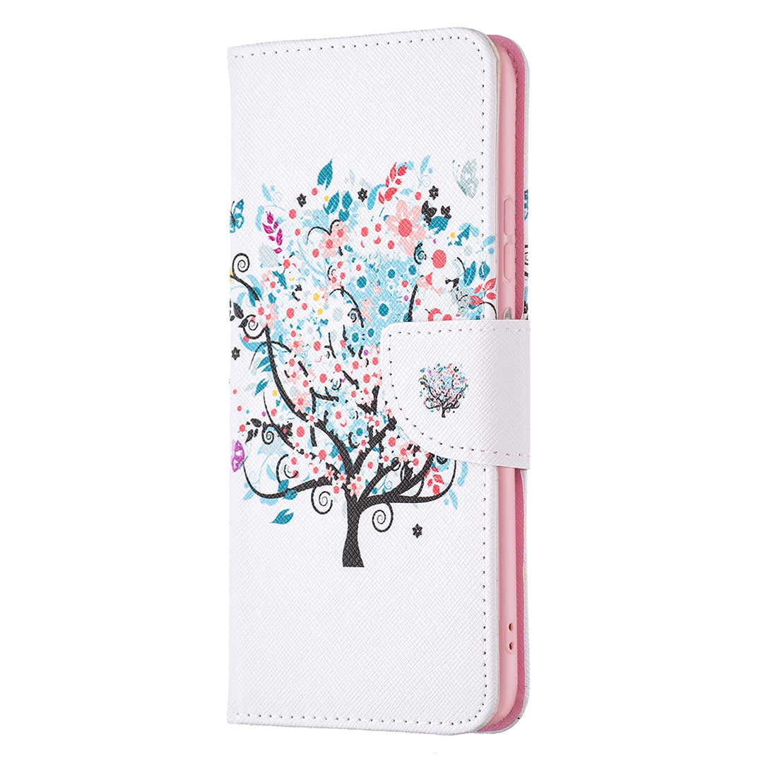 For ZTE Blade A71 BF Pattern Printing Leather Series-1 Wallet Stand Phone Case with Magnetic Clasp Closure