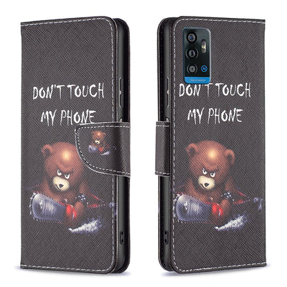 For ZTE Blade A71 BF Pattern Printing Leather Series-1 Wallet Stand Phone Case with Magnetic Clasp Closure