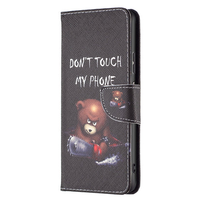 For ZTE Blade A71 BF Pattern Printing Leather Series-1 Wallet Stand Phone Case with Magnetic Clasp Closure