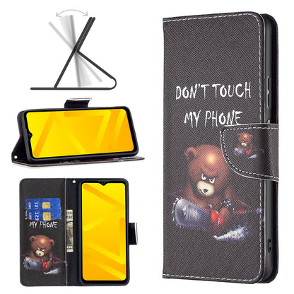 For ZTE Blade A71 BF Pattern Printing Leather Series-1 Wallet Stand Phone Case with Magnetic Clasp Closure