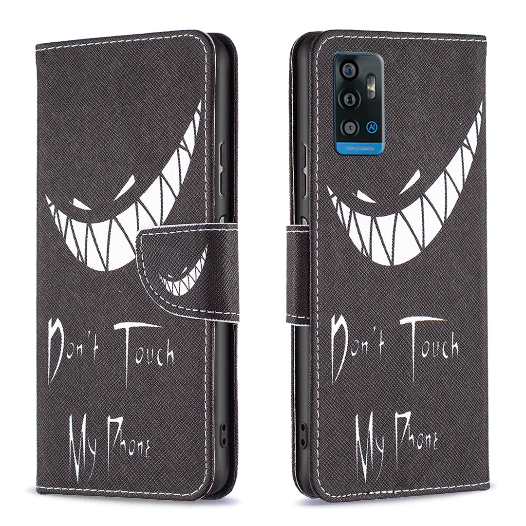 For ZTE Blade A71 BF Pattern Printing Leather Series-1 Wallet Stand Phone Case with Magnetic Clasp Closure