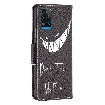 For ZTE Blade A71 BF Pattern Printing Leather Series-1 Wallet Stand Phone Case with Magnetic Clasp Closure