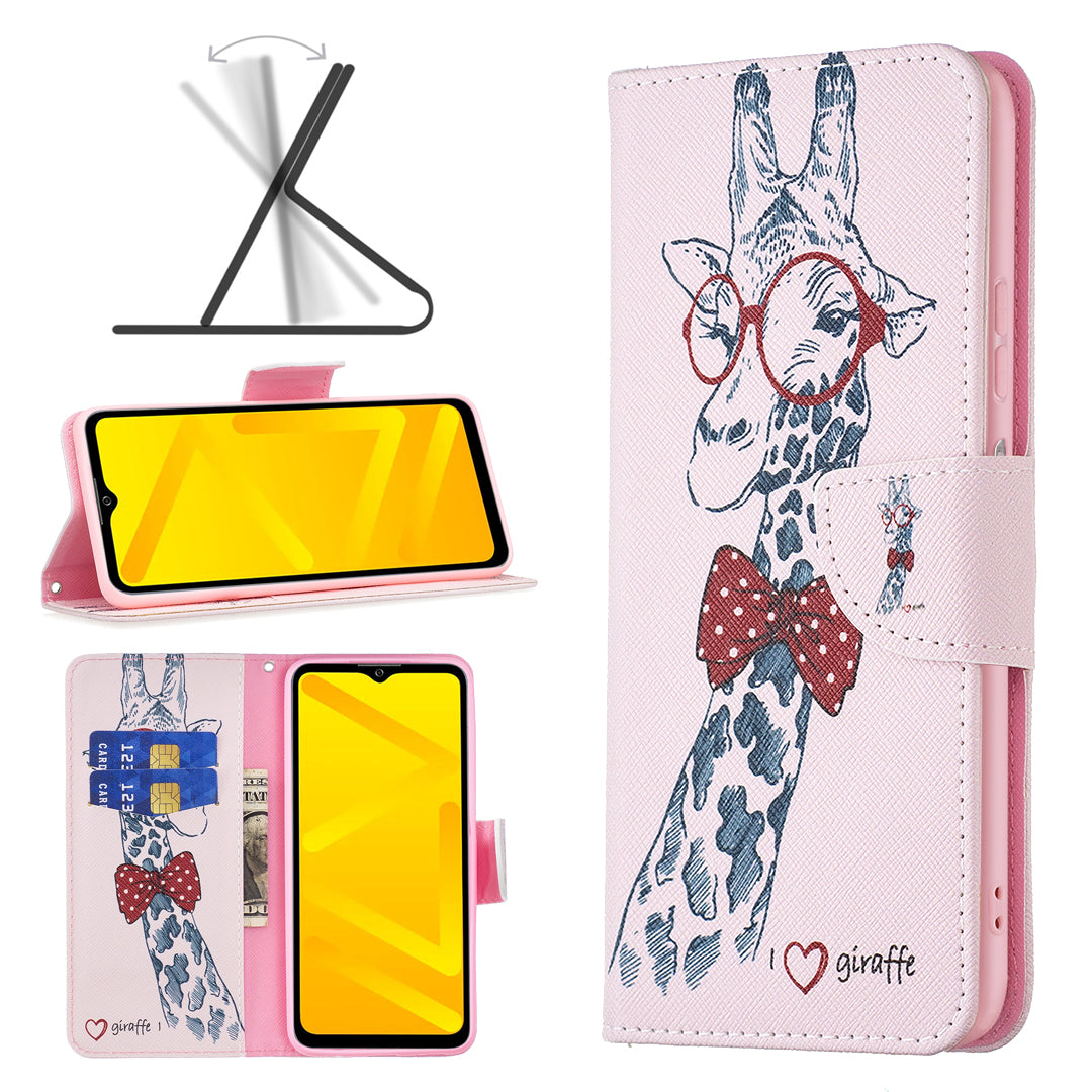 For ZTE Blade A71 BF Pattern Printing Leather Series-1 Wallet Stand Phone Case with Magnetic Clasp Closure