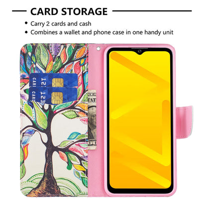 For ZTE Blade A71 BF Pattern Printing Leather Series-1 Wallet Stand Phone Case with Magnetic Clasp Closure