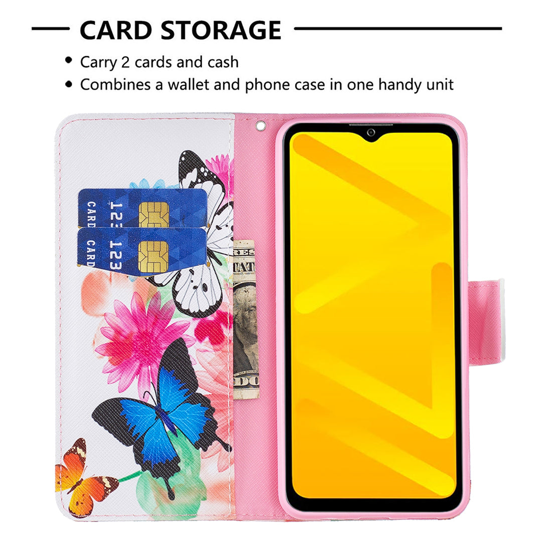 For ZTE Blade A71 BF Pattern Printing Leather Series-1 Wallet Stand Phone Case with Magnetic Clasp Closure