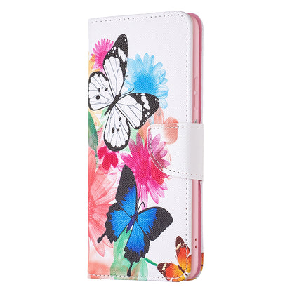 For ZTE Blade A71 BF Pattern Printing Leather Series-1 Wallet Stand Phone Case with Magnetic Clasp Closure