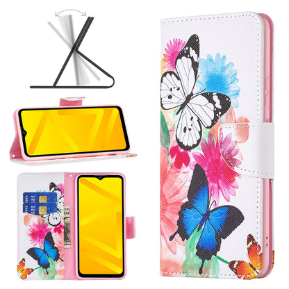 For ZTE Blade A71 BF Pattern Printing Leather Series-1 Wallet Stand Phone Case with Magnetic Clasp Closure