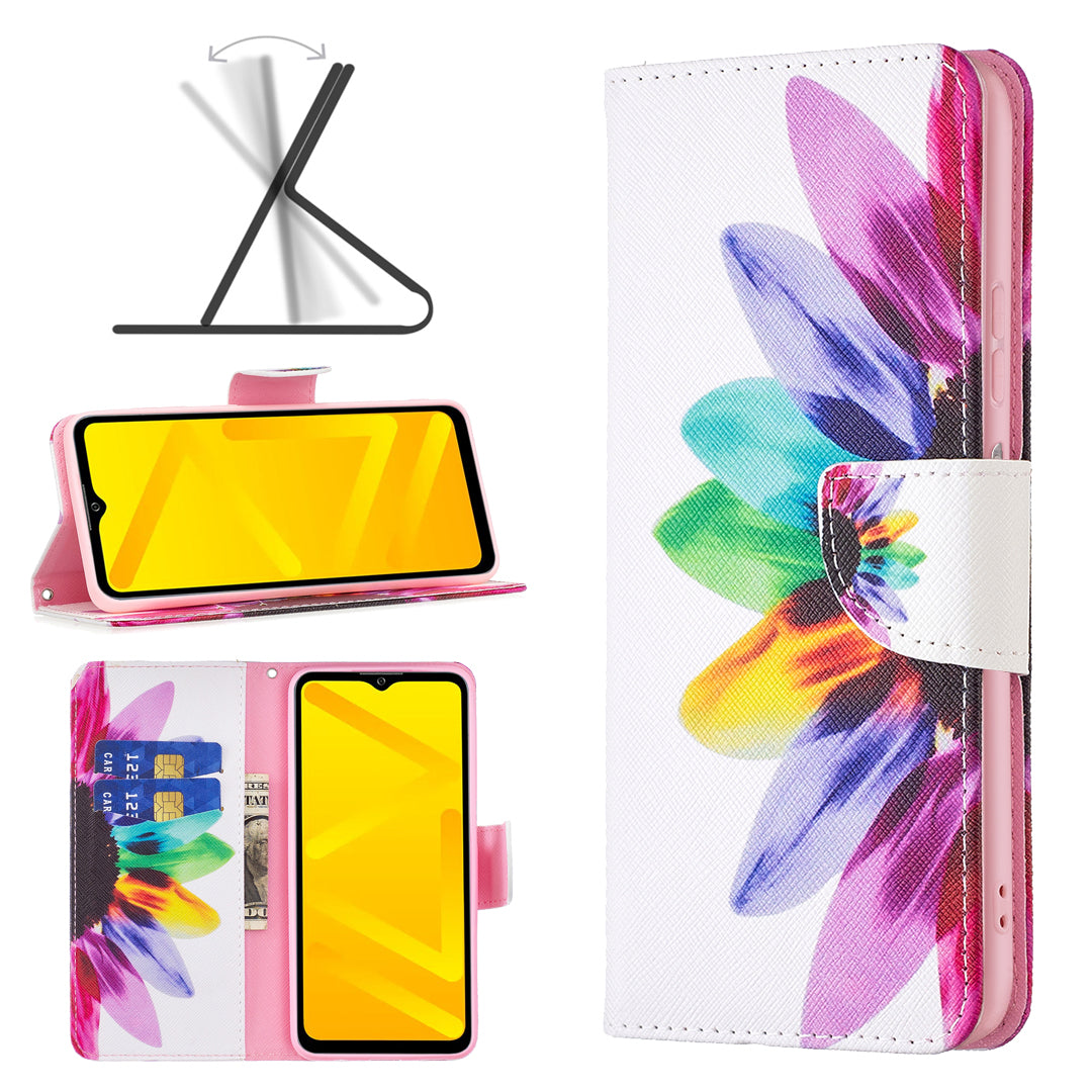 For ZTE Blade A71 BF Pattern Printing Leather Series-1 Wallet Stand Phone Case with Magnetic Clasp Closure