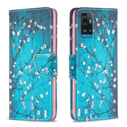 For ZTE Blade A71 BF Pattern Printing Leather Series-1 Wallet Stand Phone Case with Magnetic Clasp Closure