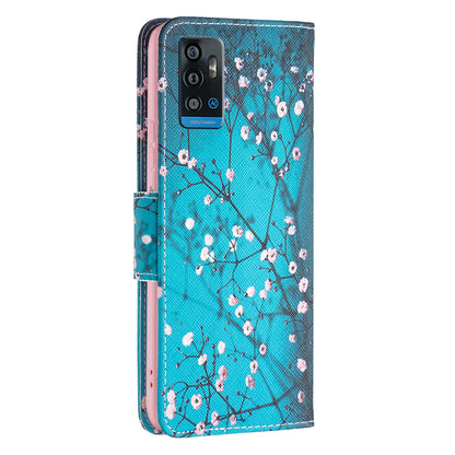 For ZTE Blade A71 BF Pattern Printing Leather Series-1 Wallet Stand Phone Case with Magnetic Clasp Closure