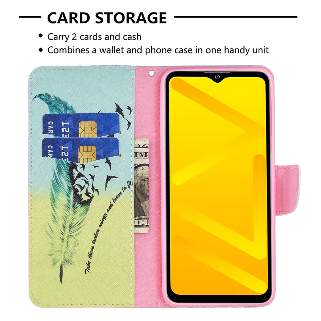 For ZTE Blade A71 BF Pattern Printing Leather Series-1 Wallet Stand Phone Case with Magnetic Clasp Closure