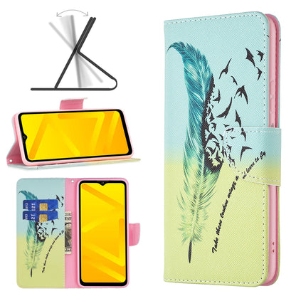 For ZTE Blade A71 BF Pattern Printing Leather Series-1 Wallet Stand Phone Case with Magnetic Clasp Closure