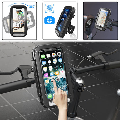 F81 Waterproof Bicycle Touch Screen Phone Holder Motorcycle Handlebar Phone Bracket