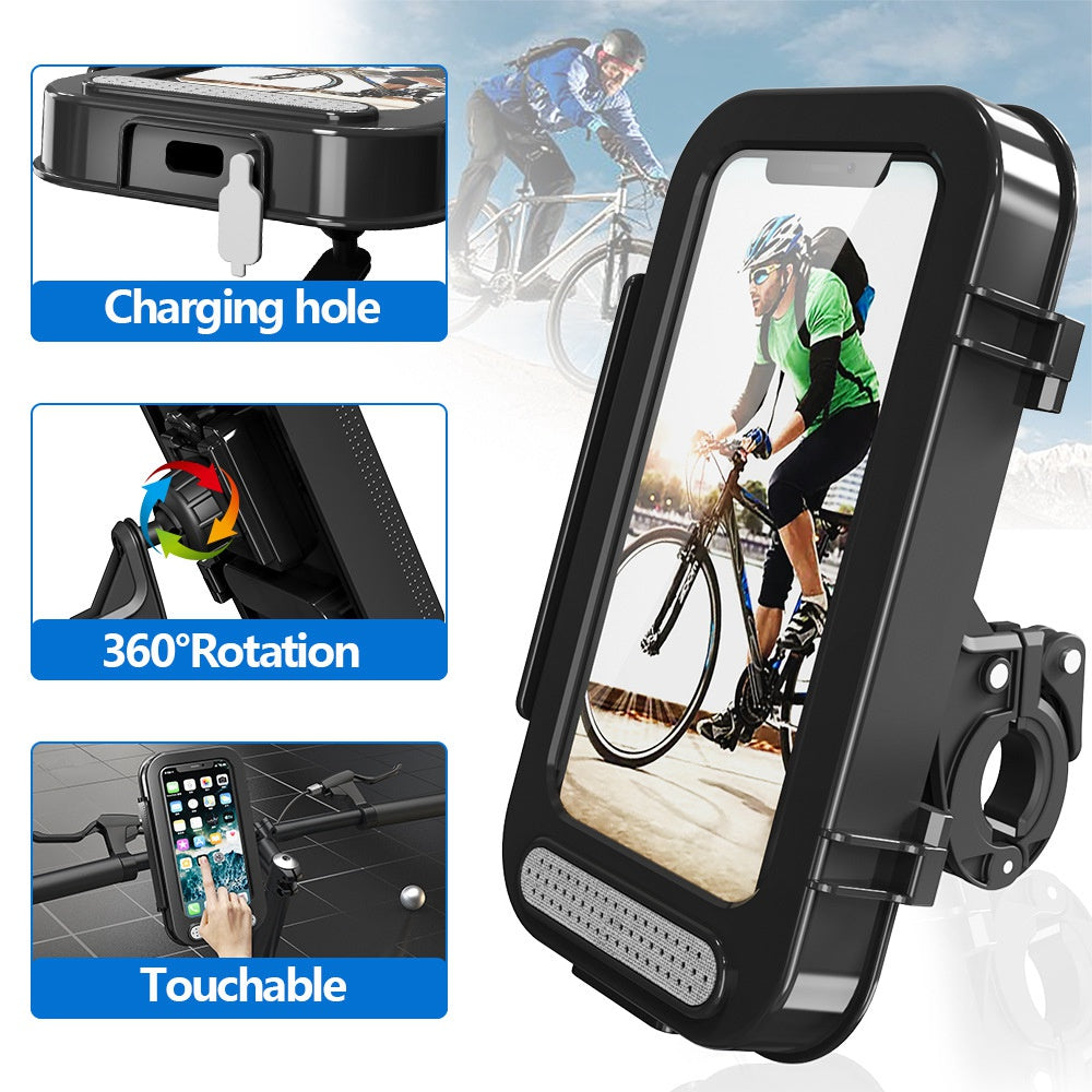 F81 Waterproof Bicycle Touch Screen Phone Holder Motorcycle Handlebar Phone Bracket