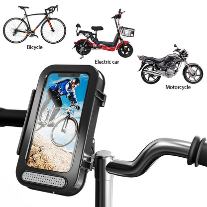 F81 Waterproof Bicycle Touch Screen Phone Holder Motorcycle Handlebar Phone Bracket