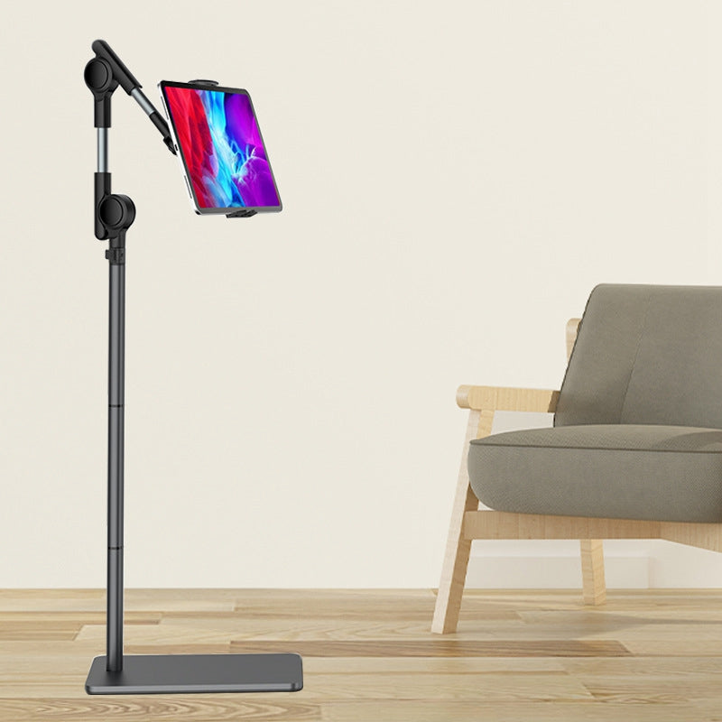 1.6m 360-Degree Rotating Cell Phone Floor Stand Anti-Shake Tablet Holder with Stable Base Turbo Self-Locking Mobile Phone Lazy Bracket for Live Streaming/Watching Movies