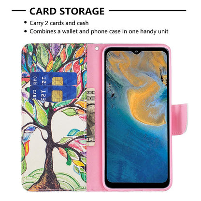 For ZTE Blade A31 BF Pattern Printing Leather Series-1 Beautiful Patterned Phone Case with Adjustable Stand Folio Flip Wallet