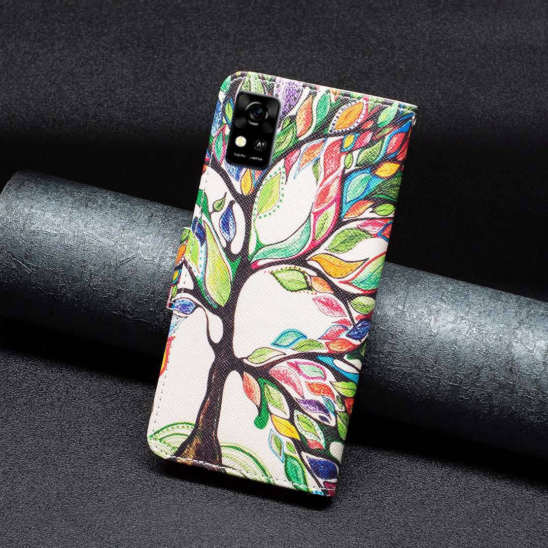 For ZTE Blade A31 BF Pattern Printing Leather Series-1 Beautiful Patterned Phone Case with Adjustable Stand Folio Flip Wallet