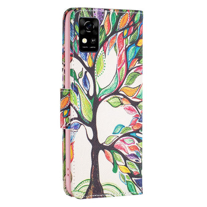 For ZTE Blade A31 BF Pattern Printing Leather Series-1 Beautiful Patterned Phone Case with Adjustable Stand Folio Flip Wallet