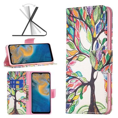 For ZTE Blade A31 BF Pattern Printing Leather Series-1 Beautiful Patterned Phone Case with Adjustable Stand Folio Flip Wallet