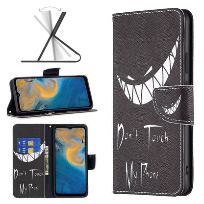 For ZTE Blade A31 BF Pattern Printing Leather Series-1 Beautiful Patterned Phone Case with Adjustable Stand Folio Flip Wallet