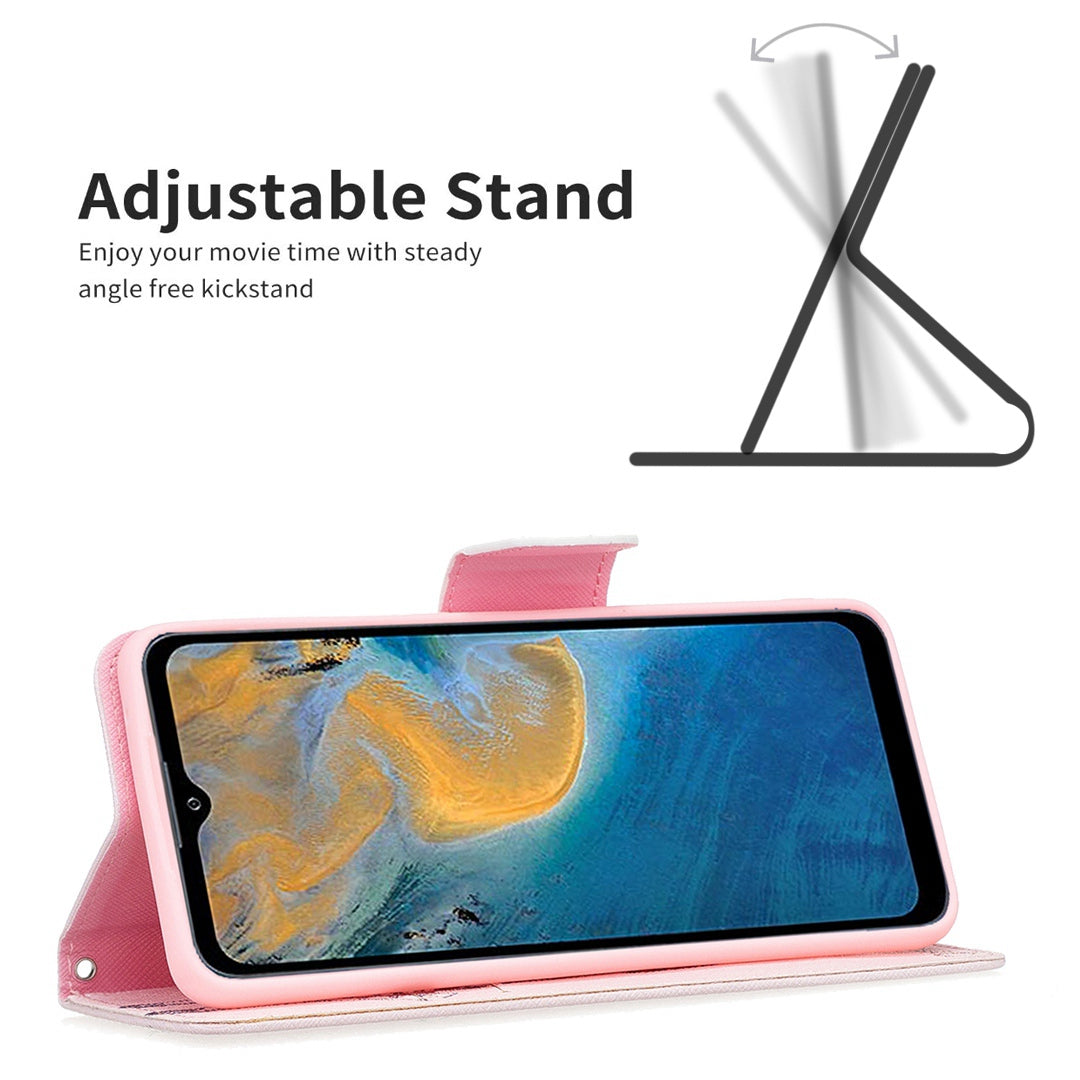 For ZTE Blade A31 BF Pattern Printing Leather Series-1 Beautiful Patterned Phone Case with Adjustable Stand Folio Flip Wallet