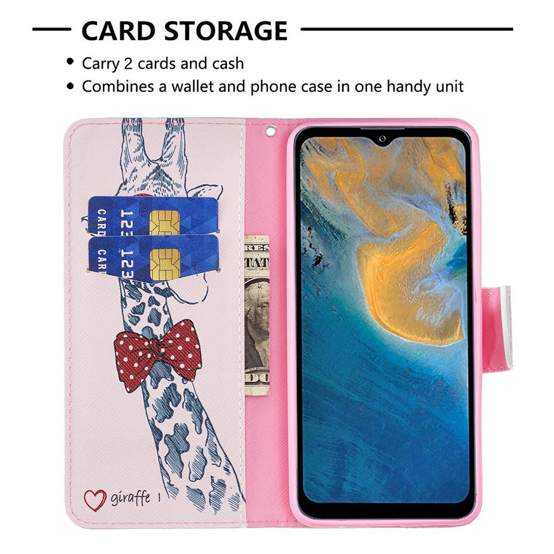 For ZTE Blade A31 BF Pattern Printing Leather Series-1 Beautiful Patterned Phone Case with Adjustable Stand Folio Flip Wallet