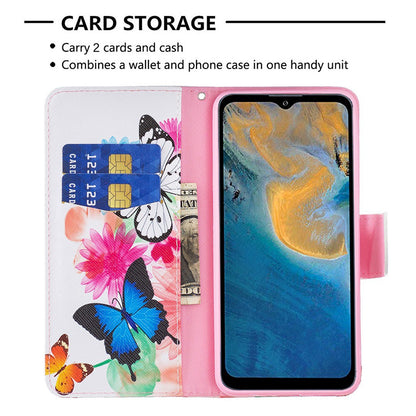 For ZTE Blade A31 BF Pattern Printing Leather Series-1 Beautiful Patterned Phone Case with Adjustable Stand Folio Flip Wallet