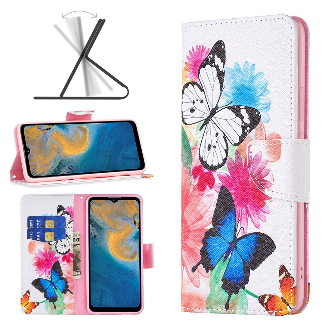 For ZTE Blade A31 BF Pattern Printing Leather Series-1 Beautiful Patterned Phone Case with Adjustable Stand Folio Flip Wallet