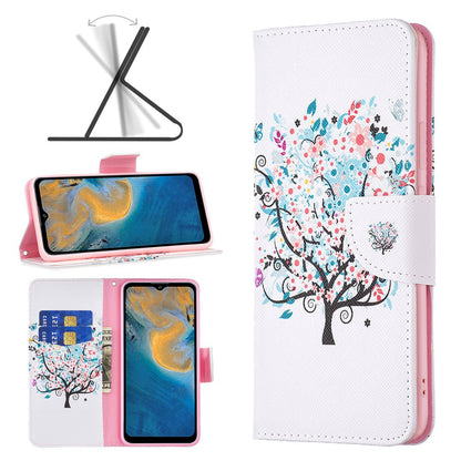 For ZTE Blade A31 BF Pattern Printing Leather Series-1 Beautiful Patterned Phone Case with Adjustable Stand Folio Flip Wallet