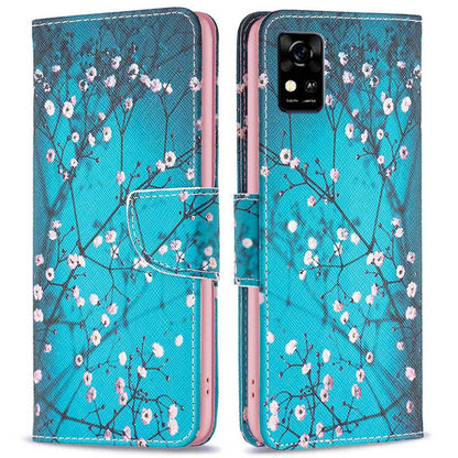 For ZTE Blade A31 BF Pattern Printing Leather Series-1 Beautiful Patterned Phone Case with Adjustable Stand Folio Flip Wallet