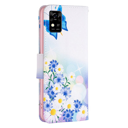 For ZTE Blade A31 BF Pattern Printing Leather Series-1 Beautiful Patterned Phone Case with Adjustable Stand Folio Flip Wallet